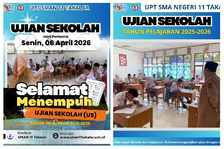 Hari Pertama Ujian Sekolah di SMAN 11 Takalar Berjalan Lancar dan Tertib